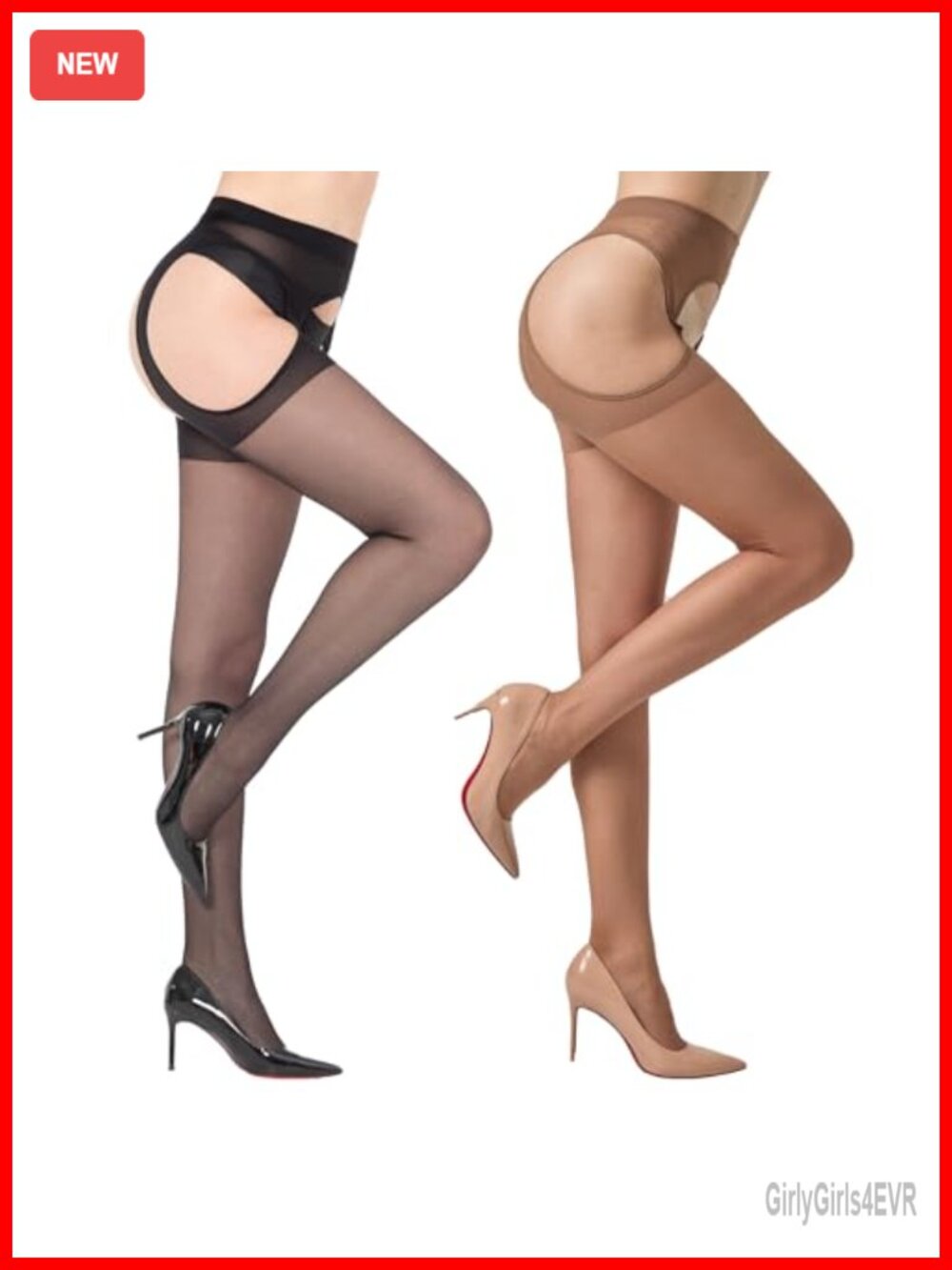 Sheer 30D Suspender Pantyhose Garter Belt Tights Thigh Highs
